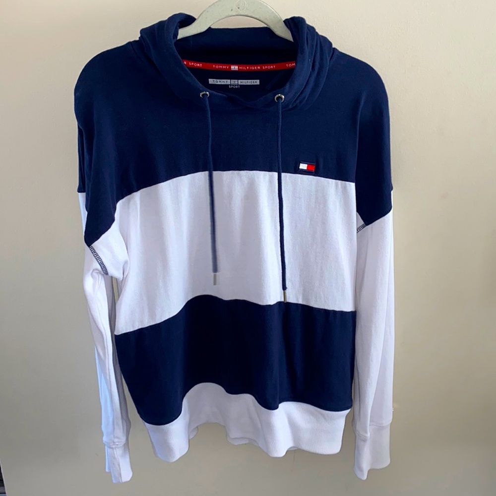 Tommy Hilfiger Sport: White & Blue Hoodie